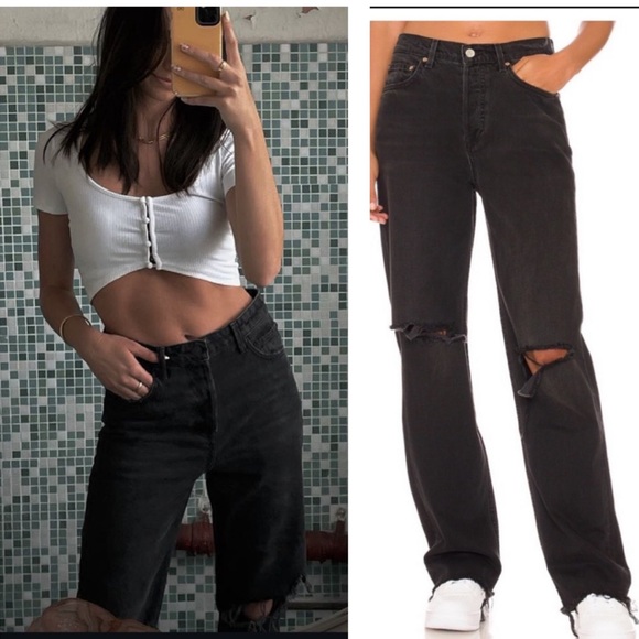 GRLFRND Bella Low Rise Boyfriend in Route 66 - Picture 1 of 11